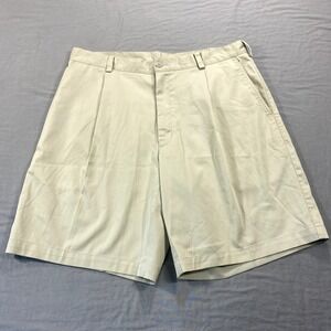 Nike Shorts Mens 36 Beige Chino Pleated Lightweight Golfer Golf Casual Adult